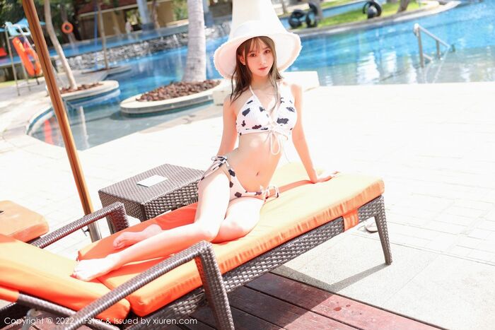 [MFStar Imitation Academy] Vol.548_ Imitation Special Small Fruit冻Sanjo Trip Beat Feeling White Swim Half-Out Hideous White Swimsuit 50P 34th image
