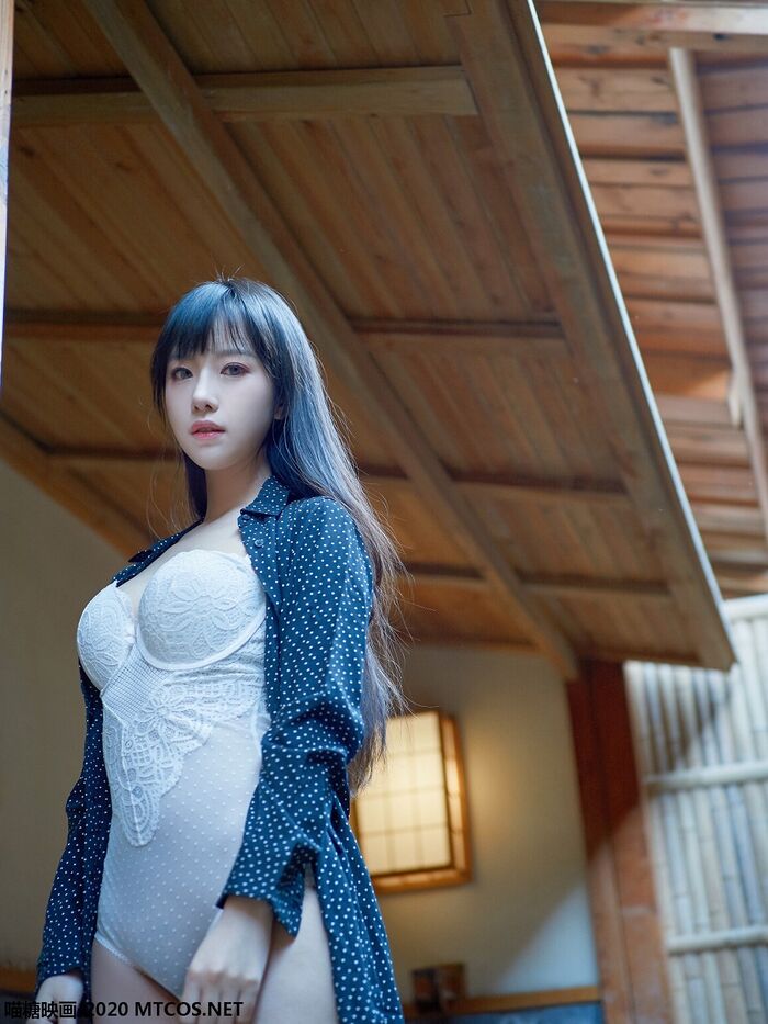 [Sugar Film] Vol.147_ 靓丽 Small beauty woman feeling white body swimming dress + powdered coat hides beauty material biming photo 25P 10th image