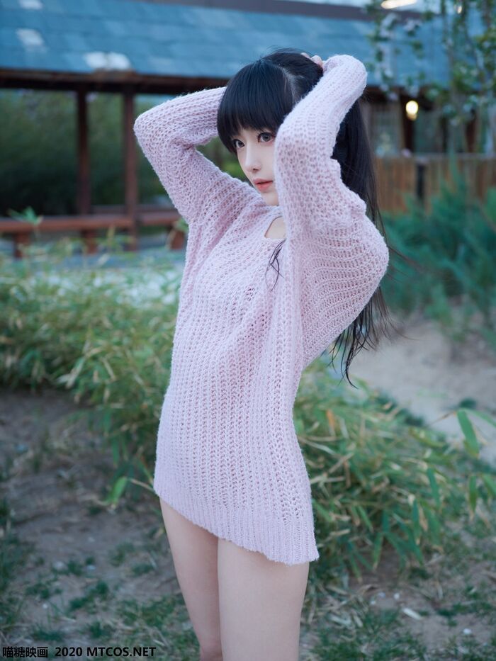 [Sugar Film] Vol.147_ 靓丽 Small beauty woman feeling white body swimming dress + powdered coat hides beauty material biming photo 25P 16th image