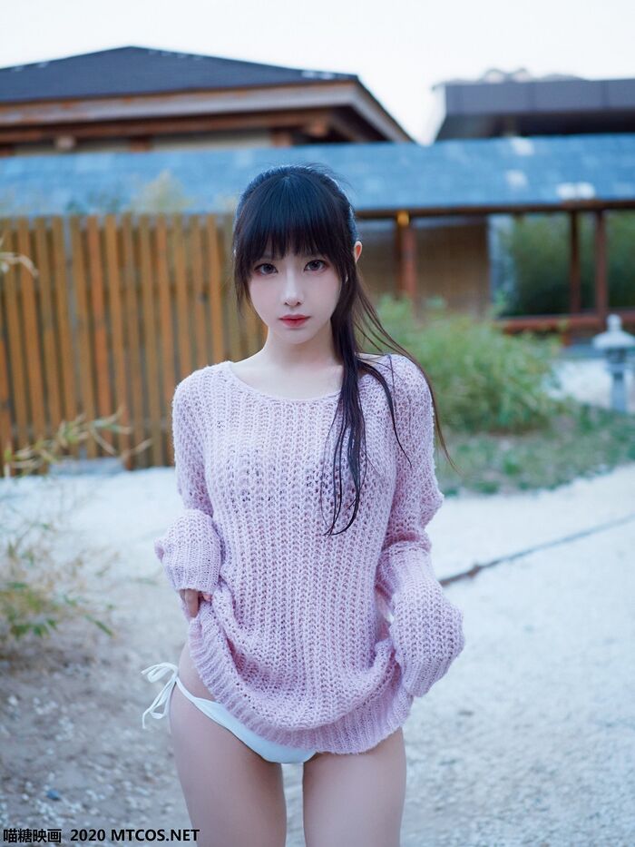 [Sugar Film] Vol.147_ 靓丽 Small beauty woman feeling white body swimming dress + powdered coat hides beauty material biming photo 25P 17th image
