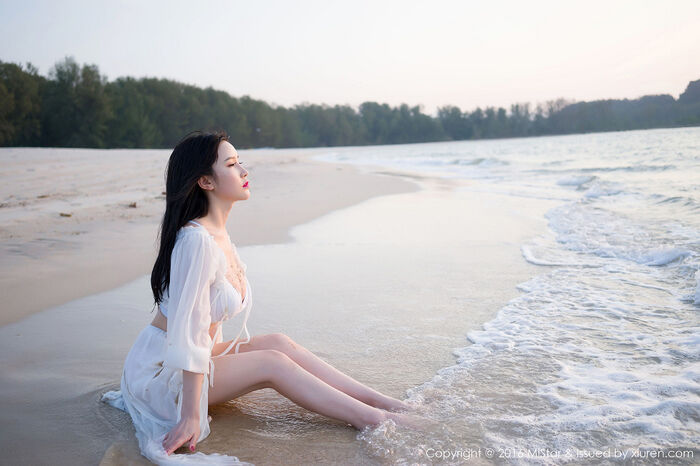 [MiStar Enchantment] Vol.106_于姬 Una 兰卡威旅beat海边沙滩白薄纱裙秀豪milk Photo 50P 13th image