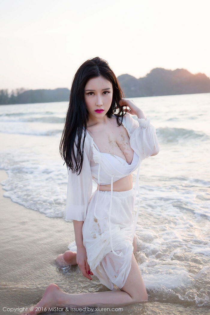 [MiStar Enchantment] Vol.106_于姬 Una 兰卡威旅beat海边沙滩白薄纱裙秀豪milk Photo 50P 14th image