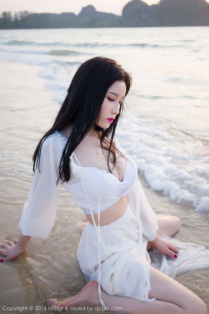 [MiStar Enchantment] Vol.106_于姬 Una 兰卡威旅beat海边沙滩白薄纱裙秀豪milk Photo 50P 15th image