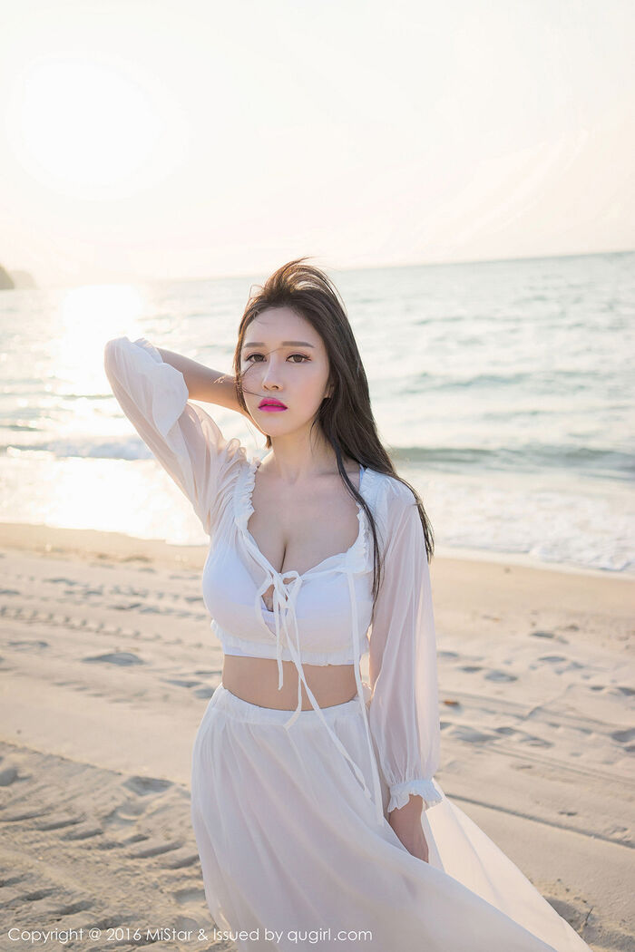 [MiStar Enchantment] Vol.106_于姬 Una 兰卡威旅beat海边沙滩白薄纱裙秀豪milk Photo 50P 3th image