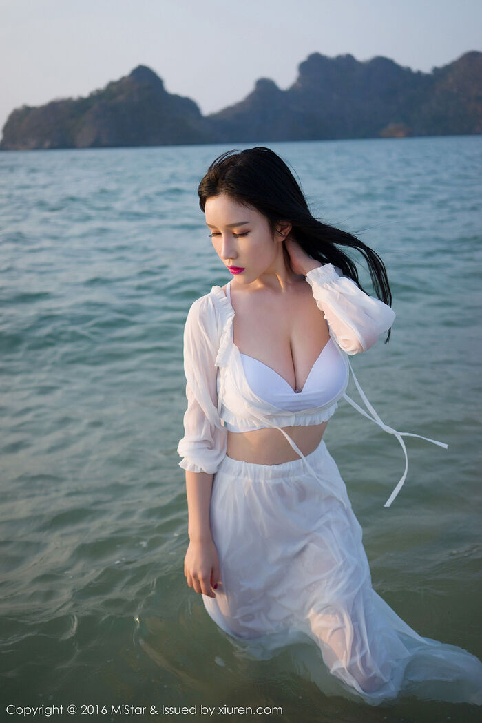 [MiStar Enchantment] Vol.106_于姬 Una 兰卡威旅beat海边沙滩白薄纱裙秀豪milk Photo 50P 4th image