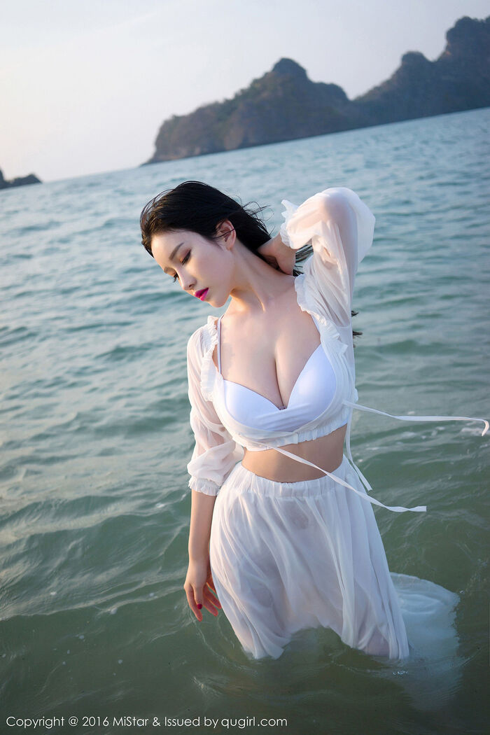 [MiStar Enchantment] Vol.106_于姬 Una 兰卡威旅beat海边沙滩白薄纱裙秀豪milk Photo 50P 5th image