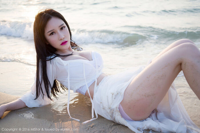 [MiStar Enchantment] Vol.106_于姬 Una 兰卡威旅beat海边沙滩白薄纱裙秀豪milk Photo 50P 7th image