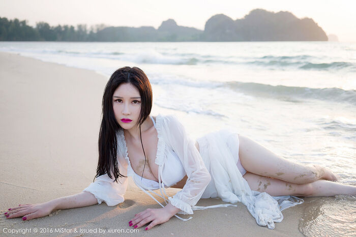 [MiStar Enchantment] Vol.106_于姬 Una 兰卡威旅beat海边沙滩白薄纱裙秀豪milk Photo 50P 9th image