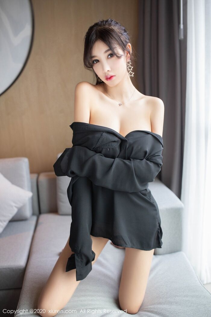XiuRen第2151_Goddess 杨晨晨晨sugar私房男友黑衬衫主题半露性感内衣诱惑Photo 78P 37th image