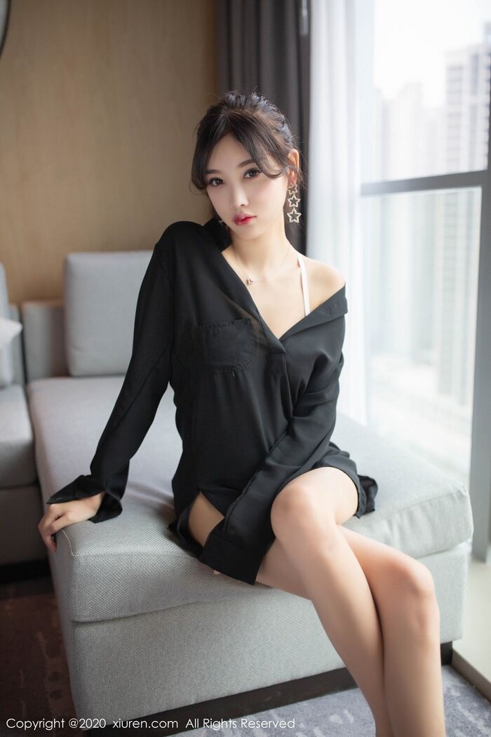 XiuRen第2151_Goddess 杨晨晨晨sugar私房男友黑衬衫主题半露性感内衣诱惑Photo 78P 4th image