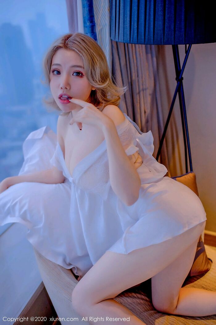 XiuRen第2146期_嫩模黄乐然私房白色蕾丝开胸内衣露豪乳半球撩人诱惑写真87P 23th image