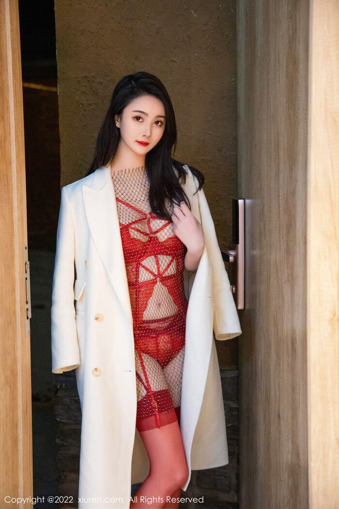 XiuRen第4997期_模特Summer 宝宝私房情趣捆绑红色内衣配红丝吊袜惹火诱惑Photo 48P 41th image