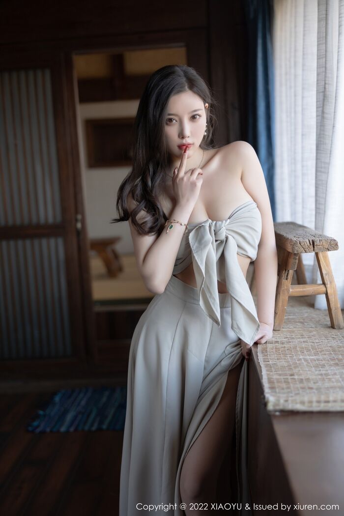 [XiaoYu画语界]Vol.734_女神杨晨晨Yome丽江心愿旅拍杏色低胸服饰配肉丝完美诱惑写真99P 62th image
