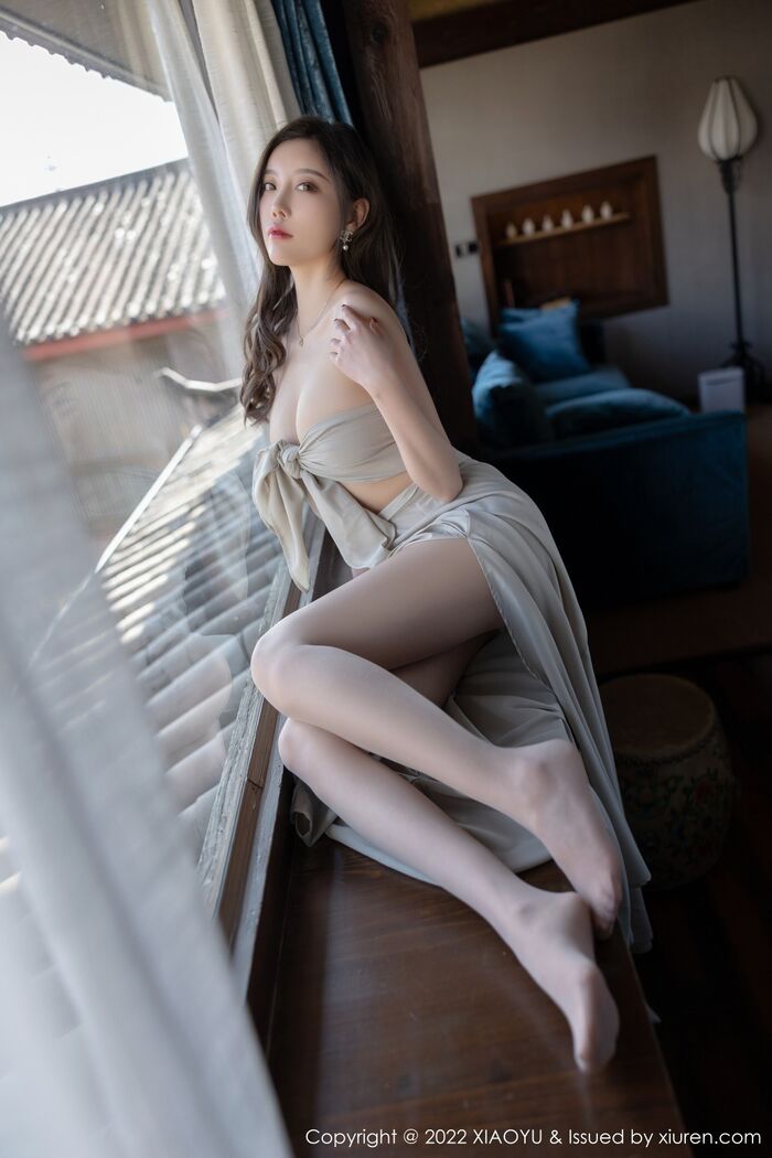 [XiaoYu画语界]Vol.734_女神杨晨晨Yome丽江心愿旅拍杏色低胸服饰配肉丝完美诱惑写真99P 75th image