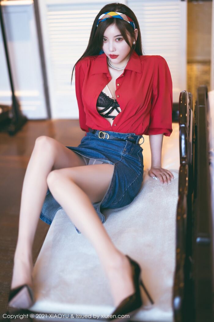 [XiaoYu 画语界] Vol.618_模特杨杨晨晨 Yome 民国风主题红衬衫配牛仔裙秀完美身材诱惑Photo 61P 22th image