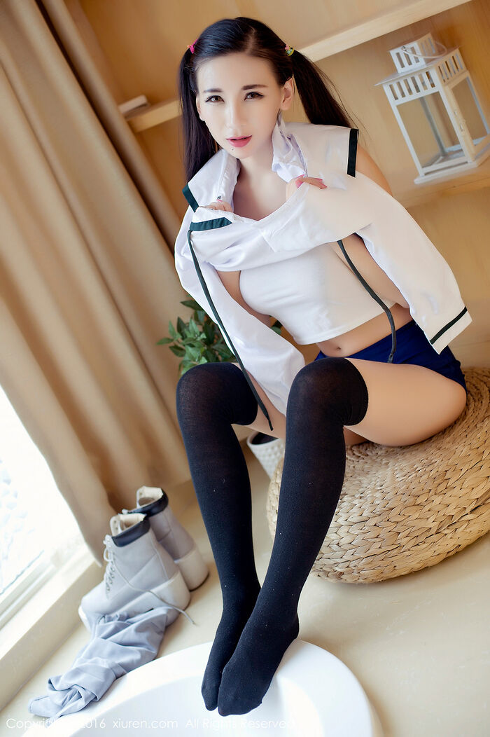 XiuRen第603期_嫩模赵颖 Nikkei 清纯校服双马尾辫黑丝美腿妩媚诱惑Photo 68P 13th image