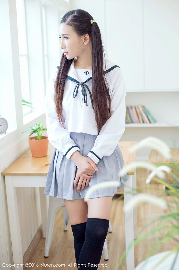 XiuRen第603期_嫩模赵颖 Nikkei 清纯校服双马尾辫黑丝美腿妩媚诱惑Photo 68P 62th image