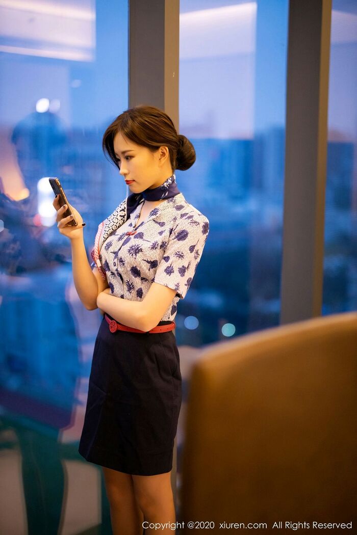 [XiaoYu 画语界] Vol.407_嫩模杨紫嫣Cynthia空乘uniform主题性感内衣配黑丝裤袜诱惑Photo 82P 15th image