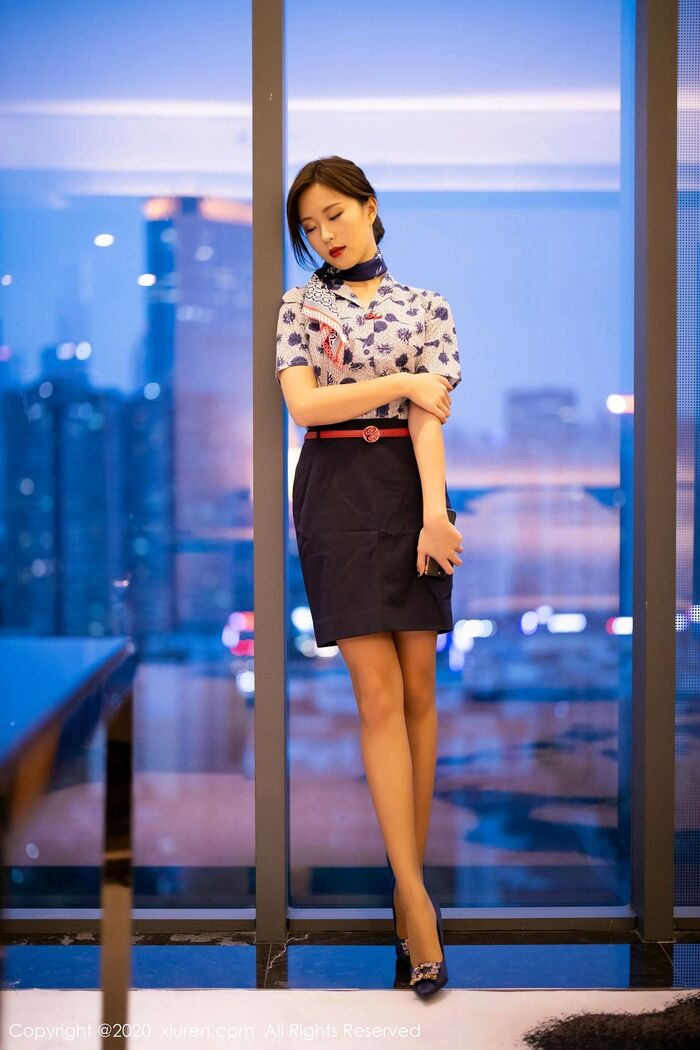 [XiaoYu 画语界] Vol.407_嫩模杨紫嫣Cynthia空乘uniform主题性感内衣配黑丝裤袜诱惑Photo 82P 17th image