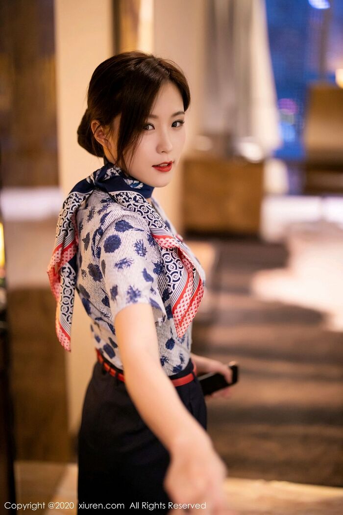 [XiaoYu 画语界] Vol.407_嫩模杨紫嫣Cynthia空乘uniform主题性感内衣配黑丝裤袜诱惑Photo 82P 20th image