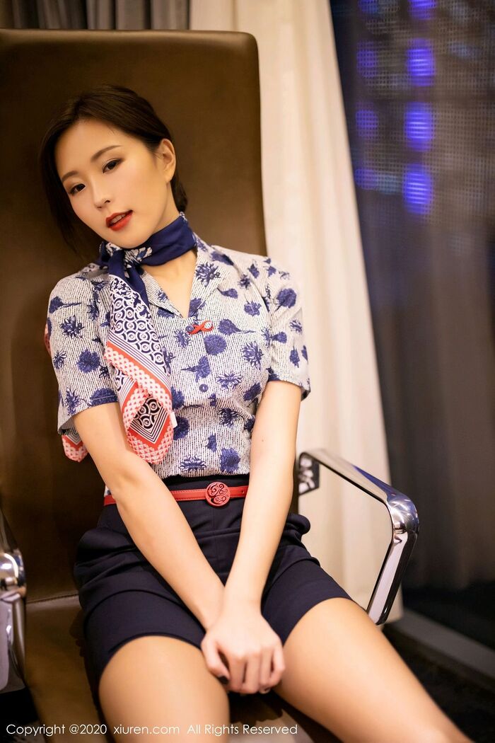 [XiaoYu 画语界] Vol.407_嫩模杨紫嫣Cynthia空乘uniform主题性感内衣配黑丝裤袜诱惑Photo 82P 29th image