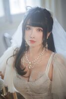 网络美女rioko 凉凉子透明結婚纱主题私房性感白結婚纱配白蕾丝袜迷人诱惑Photo 39P