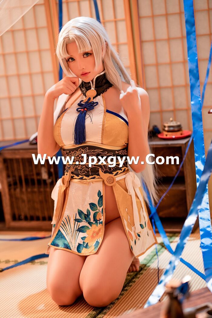 Coser 小姐姐星之迟迟迟胡桃主题性感COS服饰配破烂黑丝裤袜秀丰满身材诱惑Photo 54P 41th image