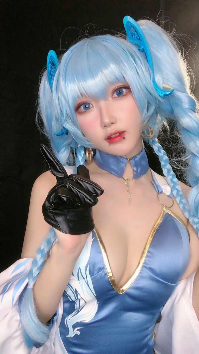 动漫博主阿包也是兔娘女女前线COS 主题私房低chest 高叉旗袍秀豪milk翘臀诱惑Photo 31P 22th image