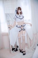 网络美女仙九Airi 眼镜修女主题私房情趣修女服饰配白蕾丝吊袜秀翘臀诱惑Photo 45P