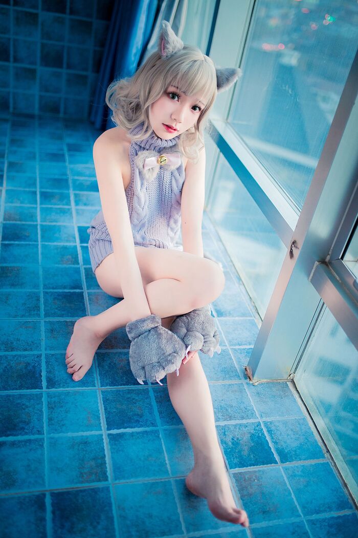 萝莉 Sister Mao Mao Dew Back Hair Clothing Lord 题 Ibo Cat Girl Costume Costume Feeling Dew Back Hair Coat Hide Complete Beauty Body Material Photograph 50P 10th image