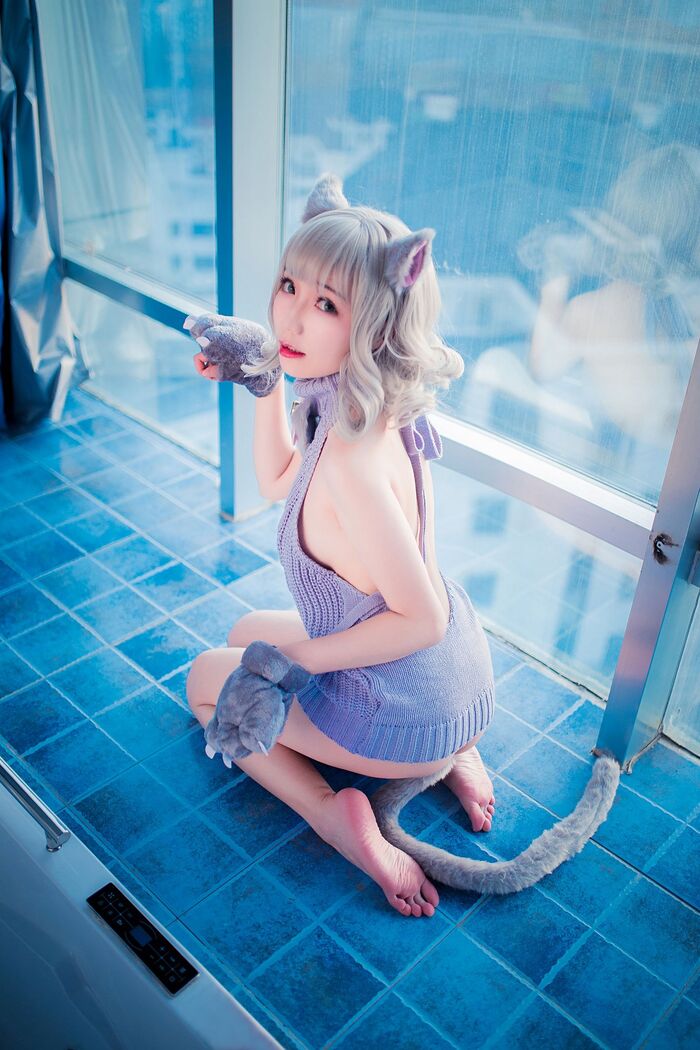 萝莉 Sister Mao Mao Dew Back Hair Clothing Lord 题 Ibo Cat Girl Costume Costume Feeling Dew Back Hair Coat Hide Complete Beauty Body Material Photograph 50P 15th image