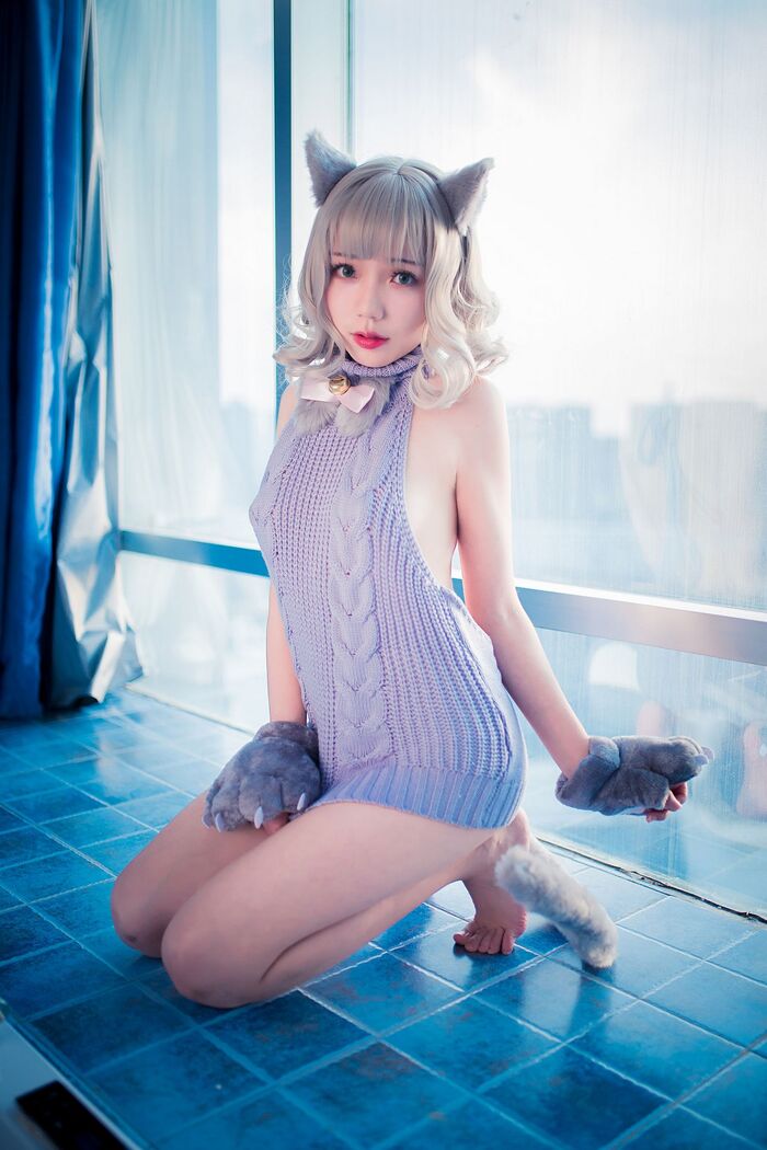萝莉 Sister Mao Mao Dew Back Hair Clothing Lord 题 Ibo Cat Girl Costume Costume Feeling Dew Back Hair Coat Hide Complete Beauty Body Material Photograph 50P 16th image