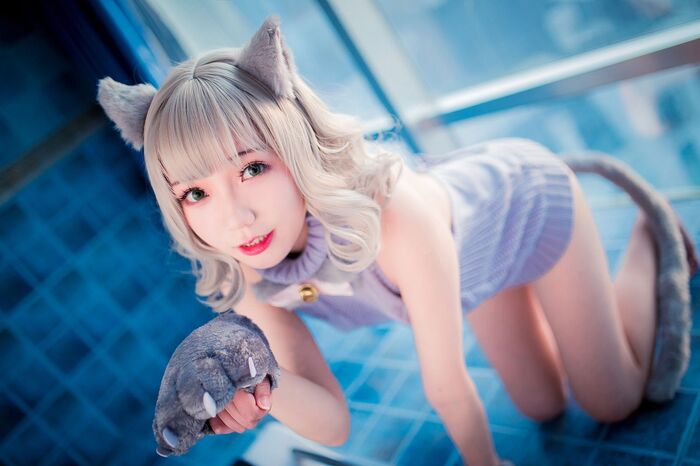 萝莉 Sister Mao Mao Dew Back Hair Clothing Lord 题 Ibo Cat Girl Costume Costume Feeling Dew Back Hair Coat Hide Complete Beauty Body Material Photograph 50P 17th image
