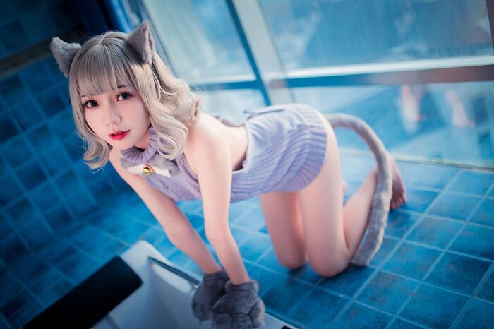 萝莉 Sister Mao Mao Dew Back Hair Clothing Lord 题 Ibo Cat Girl Costume Costume Feeling Dew Back Hair Coat Hide Complete Beauty Body Material Photograph 50P 18th image