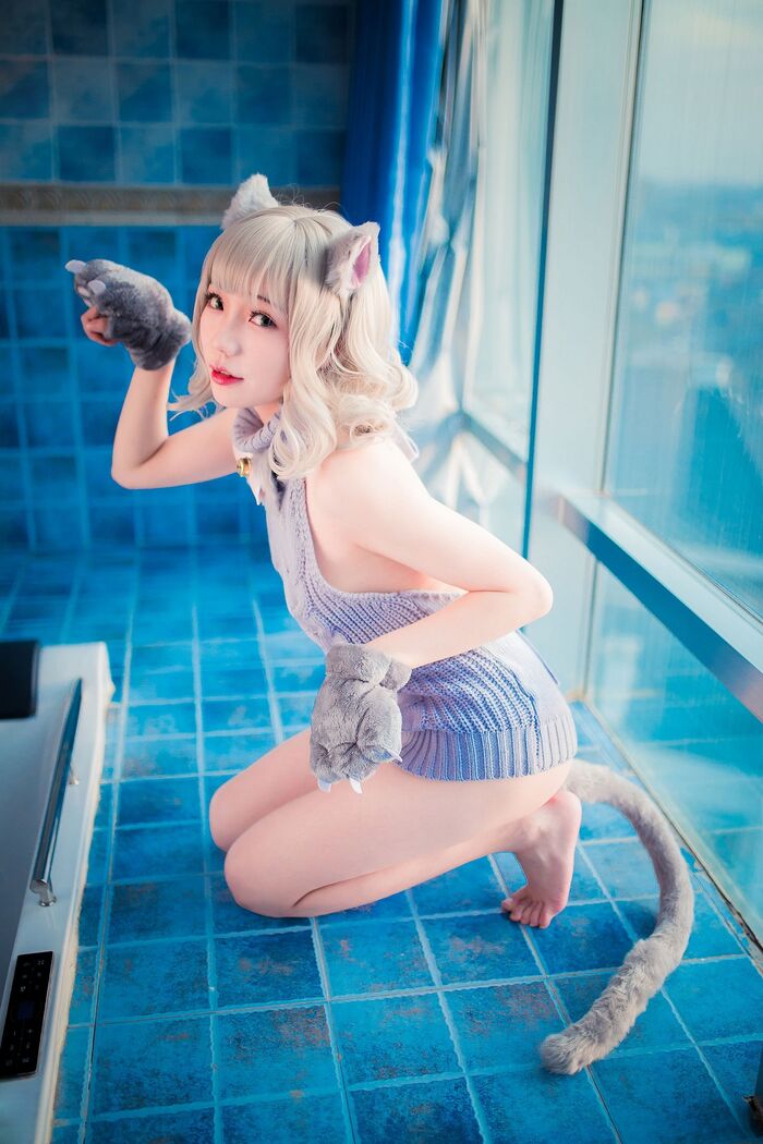 萝莉 Sister Mao Mao Dew Back Hair Clothing Lord 题 Ibo Cat Girl Costume Costume Feeling Dew Back Hair Coat Hide Complete Beauty Body Material Photograph 50P 19th image
