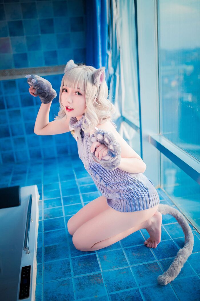 萝莉 Sister Mao Mao Dew Back Hair Clothing Lord 题 Ibo Cat Girl Costume Costume Feeling Dew Back Hair Coat Hide Complete Beauty Body Material Photograph 50P 20th image