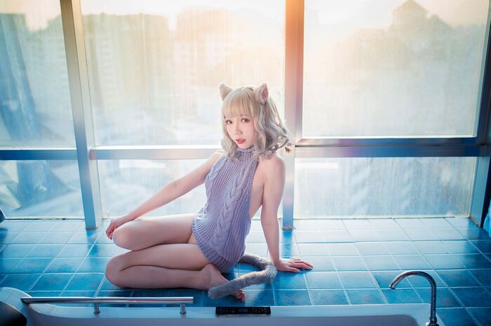 萝莉 Sister Mao Mao Dew Back Hair Clothing Lord 题 Ibo Cat Girl Costume Costume Feeling Dew Back Hair Coat Hide Complete Beauty Body Material Photograph 50P 21th image