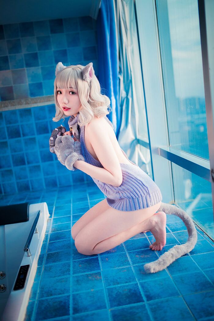 萝莉 Sister Mao Mao Dew Back Hair Clothing Lord 题 Ibo Cat Girl Costume Costume Feeling Dew Back Hair Coat Hide Complete Beauty Body Material Photograph 50P 22th image