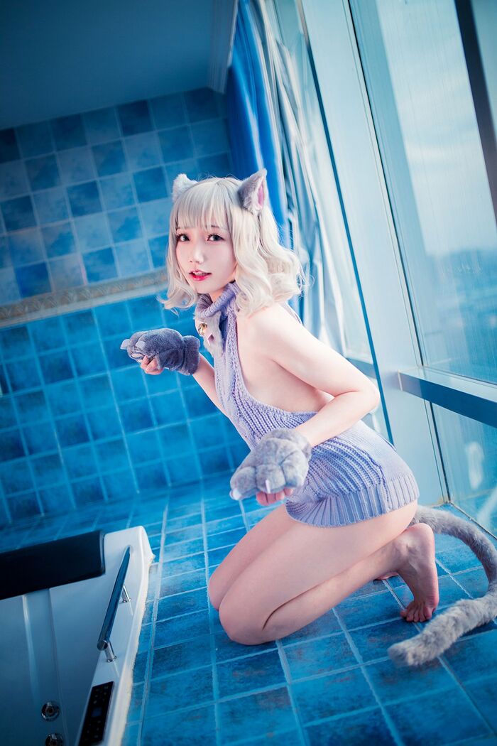 萝莉 Sister Mao Mao Dew Back Hair Clothing Lord 题 Ibo Cat Girl Costume Costume Feeling Dew Back Hair Coat Hide Complete Beauty Body Material Photograph 50P 23th image