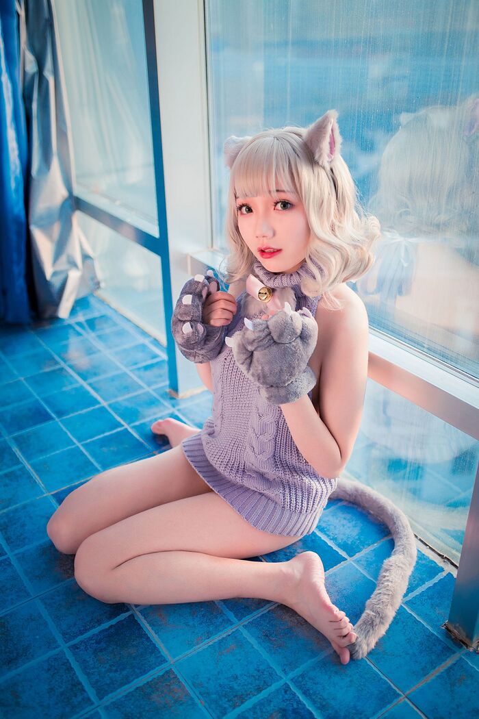 萝莉 Sister Mao Mao Dew Back Hair Clothing Lord 题 Ibo Cat Girl Costume Costume Feeling Dew Back Hair Coat Hide Complete Beauty Body Material Photograph 50P 24th image