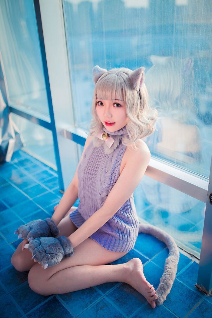 萝莉 Sister Mao Mao Dew Back Hair Clothing Lord 题 Ibo Cat Girl Costume Costume Feeling Dew Back Hair Coat Hide Complete Beauty Body Material Photograph 50P 25th image