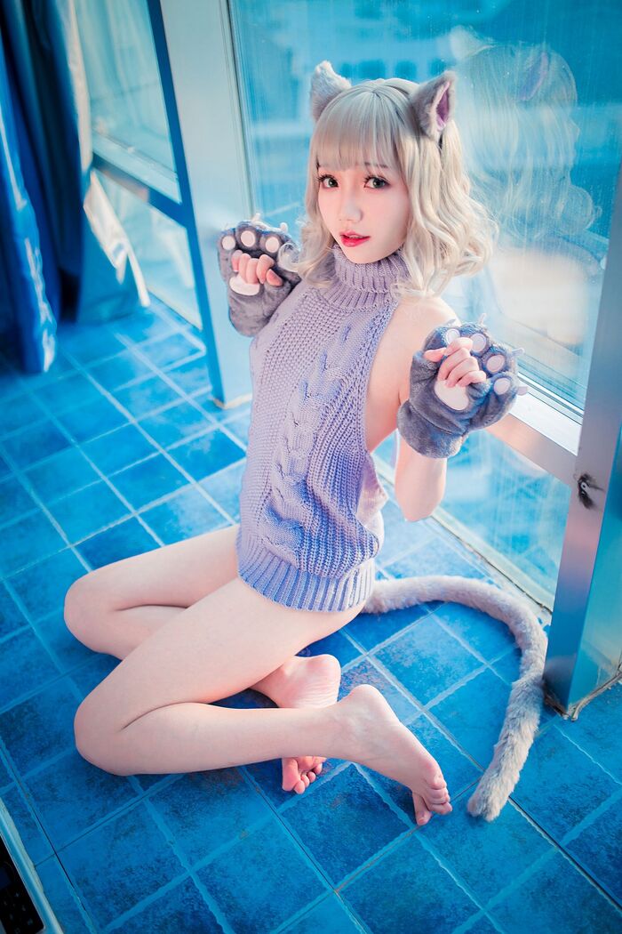 萝莉 Sister Mao Mao Dew Back Hair Clothing Lord 题 Ibo Cat Girl Costume Costume Feeling Dew Back Hair Coat Hide Complete Beauty Body Material Photograph 50P 26th image