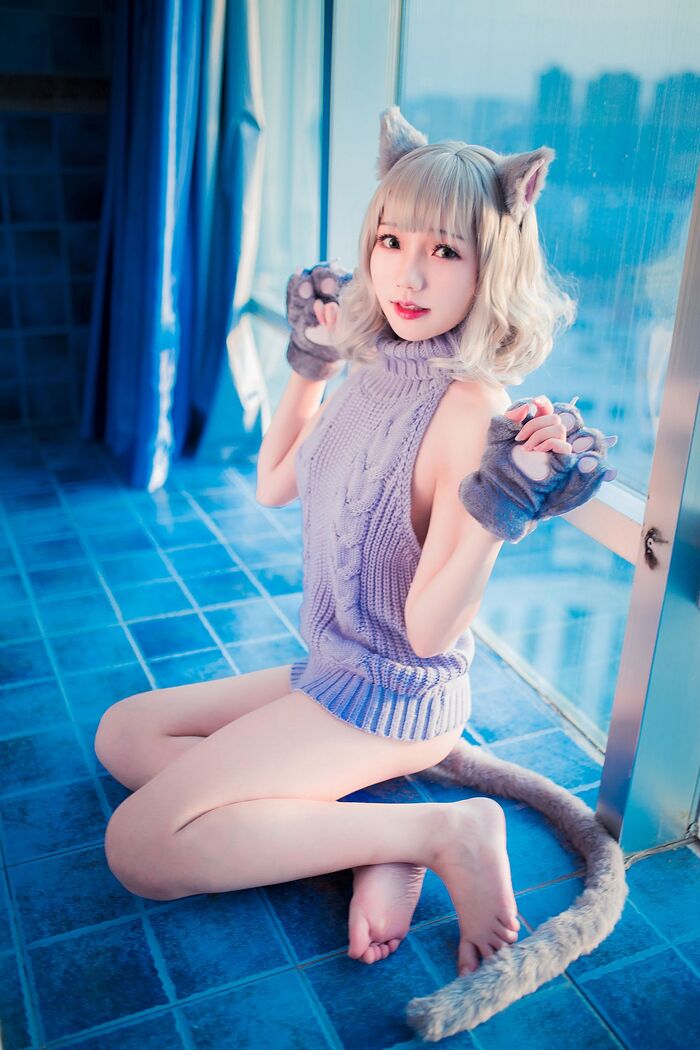 萝莉 Sister Mao Mao Dew Back Hair Clothing Lord 题 Ibo Cat Girl Costume Costume Feeling Dew Back Hair Coat Hide Complete Beauty Body Material Photograph 50P 27th image