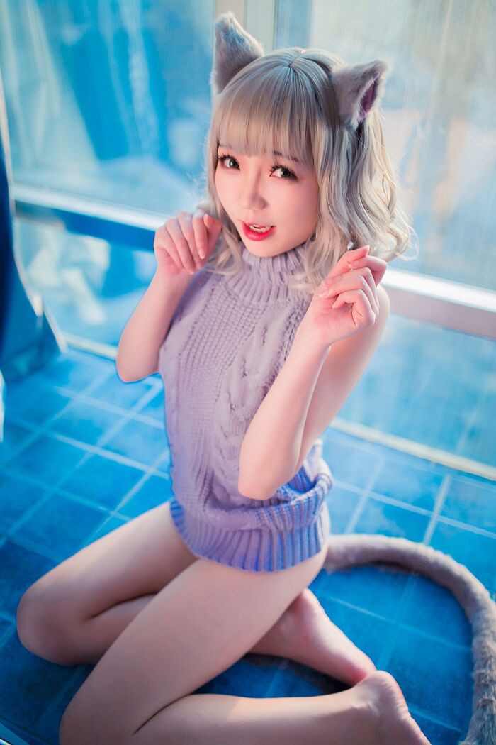 萝莉 Sister Mao Mao Dew Back Hair Clothing Lord 题 Ibo Cat Girl Costume Costume Feeling Dew Back Hair Coat Hide Complete Beauty Body Material Photograph 50P 29th image