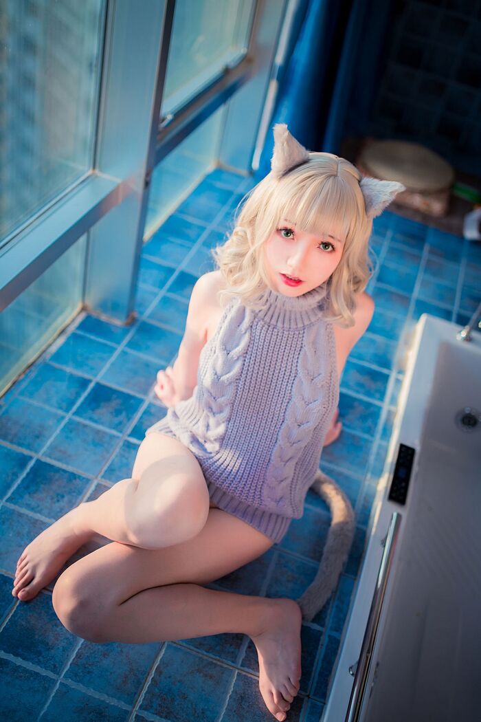 萝莉 Sister Mao Mao Dew Back Hair Clothing Lord 题 Ibo Cat Girl Costume Costume Feeling Dew Back Hair Coat Hide Complete Beauty Body Material Photograph 50P 30th image