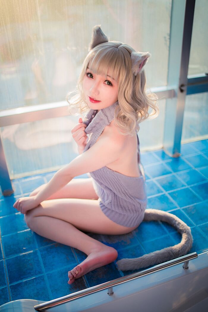 萝莉 Sister Mao Mao Dew Back Hair Clothing Lord 题 Ibo Cat Girl Costume Costume Feeling Dew Back Hair Coat Hide Complete Beauty Body Material Photograph 50P 32th image