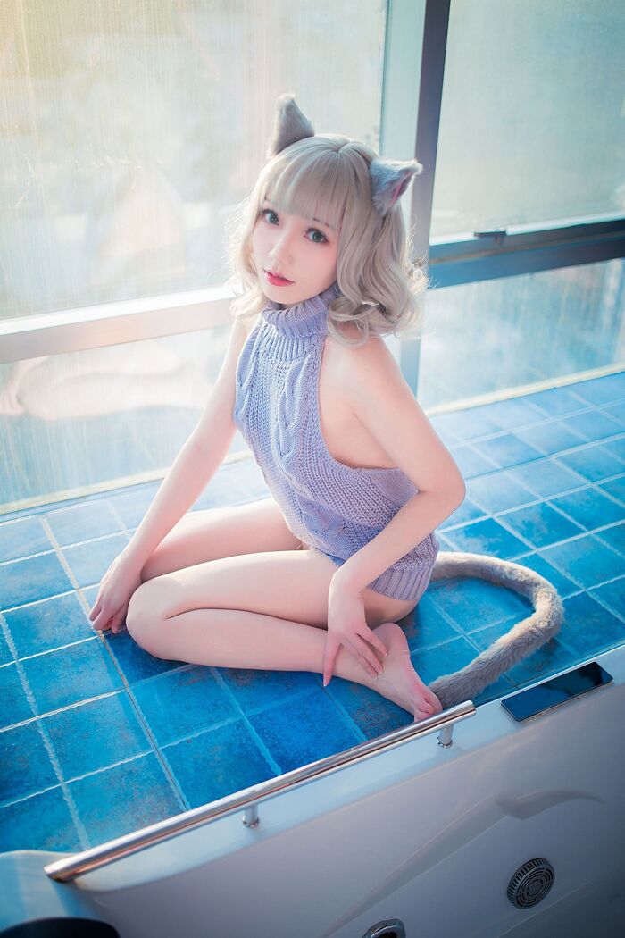 萝莉 Sister Mao Mao Dew Back Hair Clothing Lord 题 Ibo Cat Girl Costume Costume Feeling Dew Back Hair Coat Hide Complete Beauty Body Material Photograph 50P 35th image