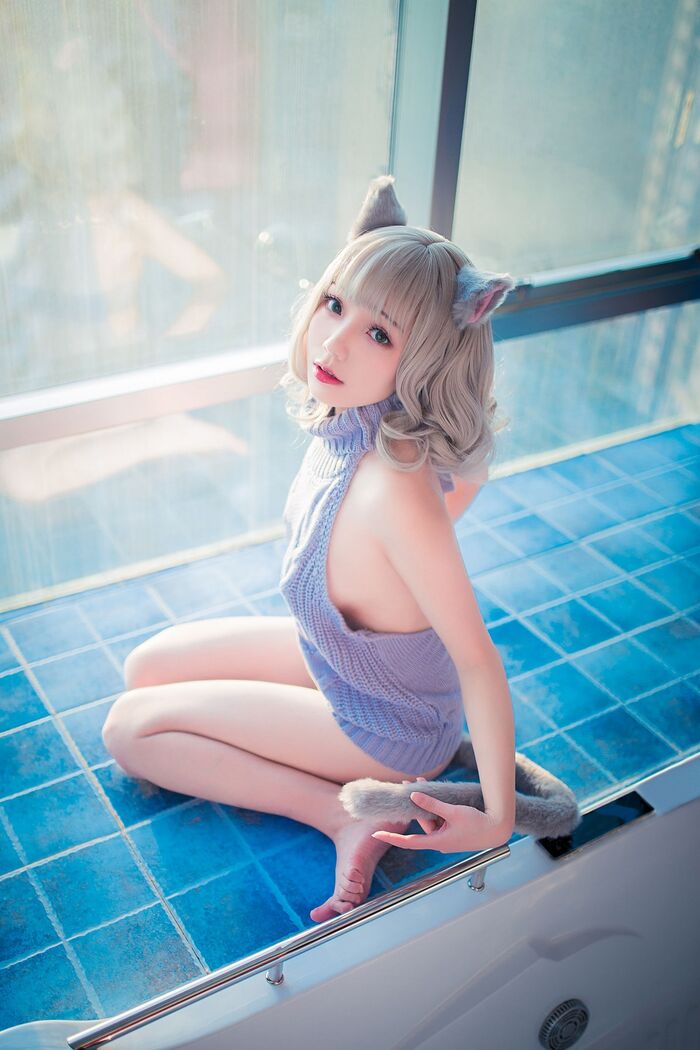萝莉 Sister Mao Mao Dew Back Hair Clothing Lord 题 Ibo Cat Girl Costume Costume Feeling Dew Back Hair Coat Hide Complete Beauty Body Material Photograph 50P 37th image