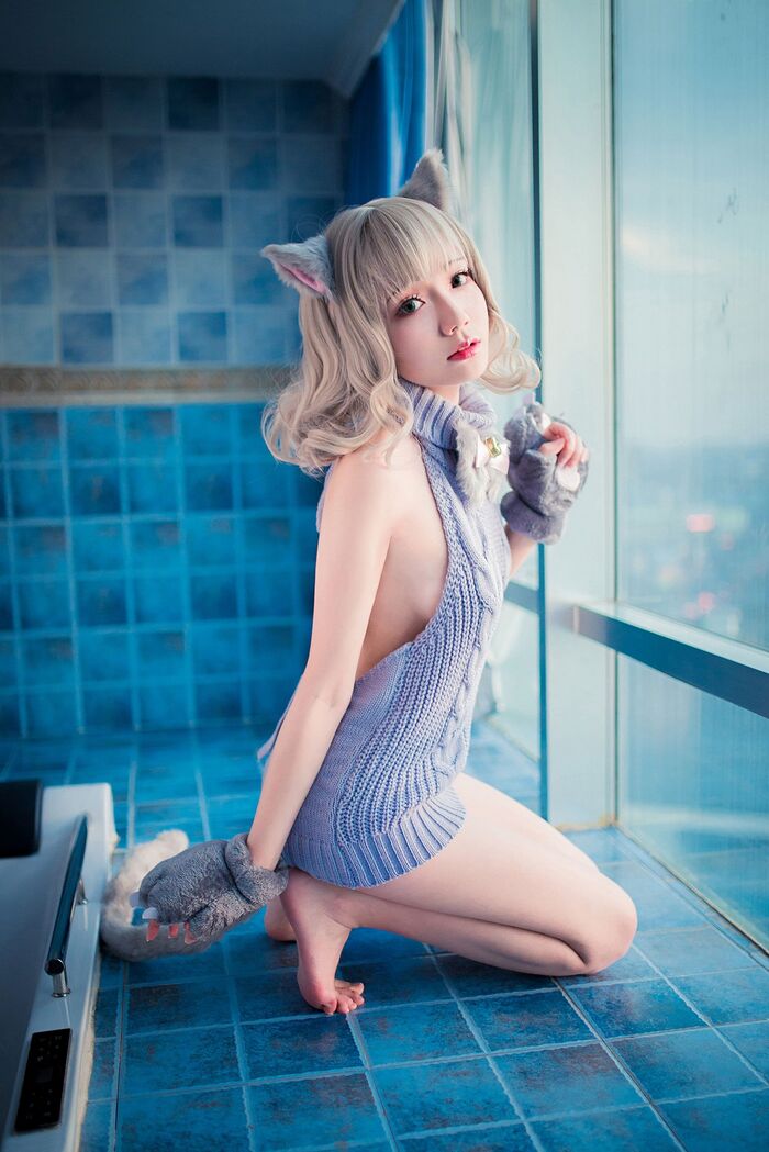 萝莉 Sister Mao Mao Dew Back Hair Clothing Lord 题 Ibo Cat Girl Costume Costume Feeling Dew Back Hair Coat Hide Complete Beauty Body Material Photograph 50P 42th image