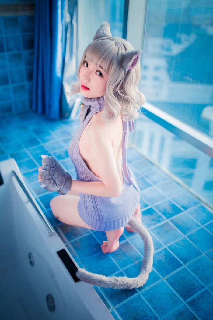 萝莉 Sister Mao Mao Dew Back Hair Clothing Lord 题 Ibo Cat Girl Costume Costume Feeling Dew Back Hair Coat Hide Complete Beauty Body Material Photograph 50P 43th image